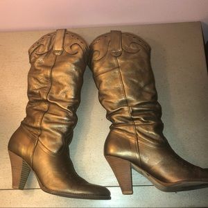 Jessica Simpson Bronze Copper Cowboy Boots Size:7